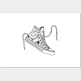 Aquarius High tops - Black &amp; white Posters and Art